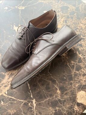 Boss Brown Leather Lace-Up Derby Shoes Sz. 8